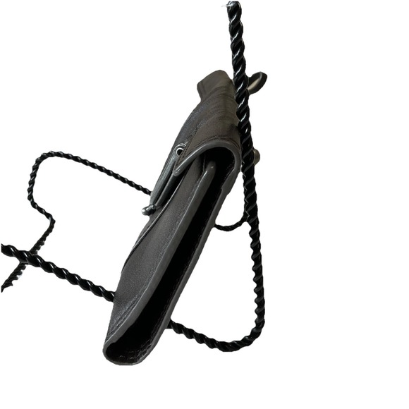 Vintage New Kenzo Leather Wallet Clutch Kiss Lock Coin Purse Brown Boho Retro - Picture 2 of 12